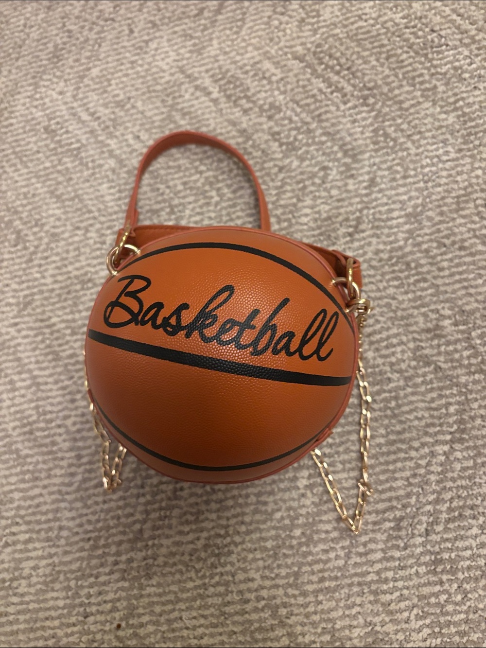 Basketball-Shaped Orange Crossbody Bag
